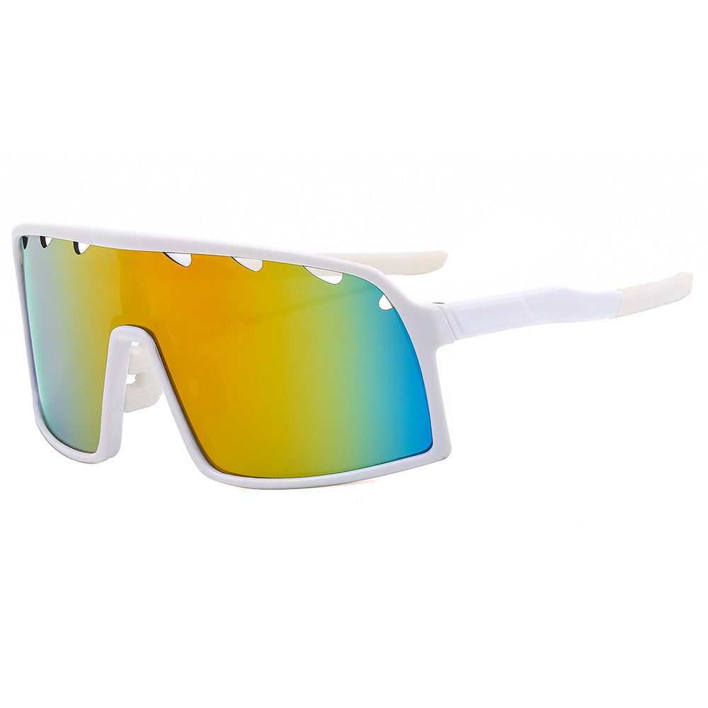 Wholesale Cycling Colorful Large Frame Conjoined PC Sunglasses